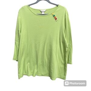 EUC Women’s 100% Cotton Tee 3/4 Length Sleeve - Size 1X